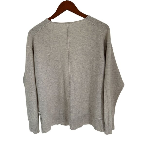 Free People 100% Cashmere Cardigan Lagenlook Oversized Pale Gray Size XS - Picture 8 of 11